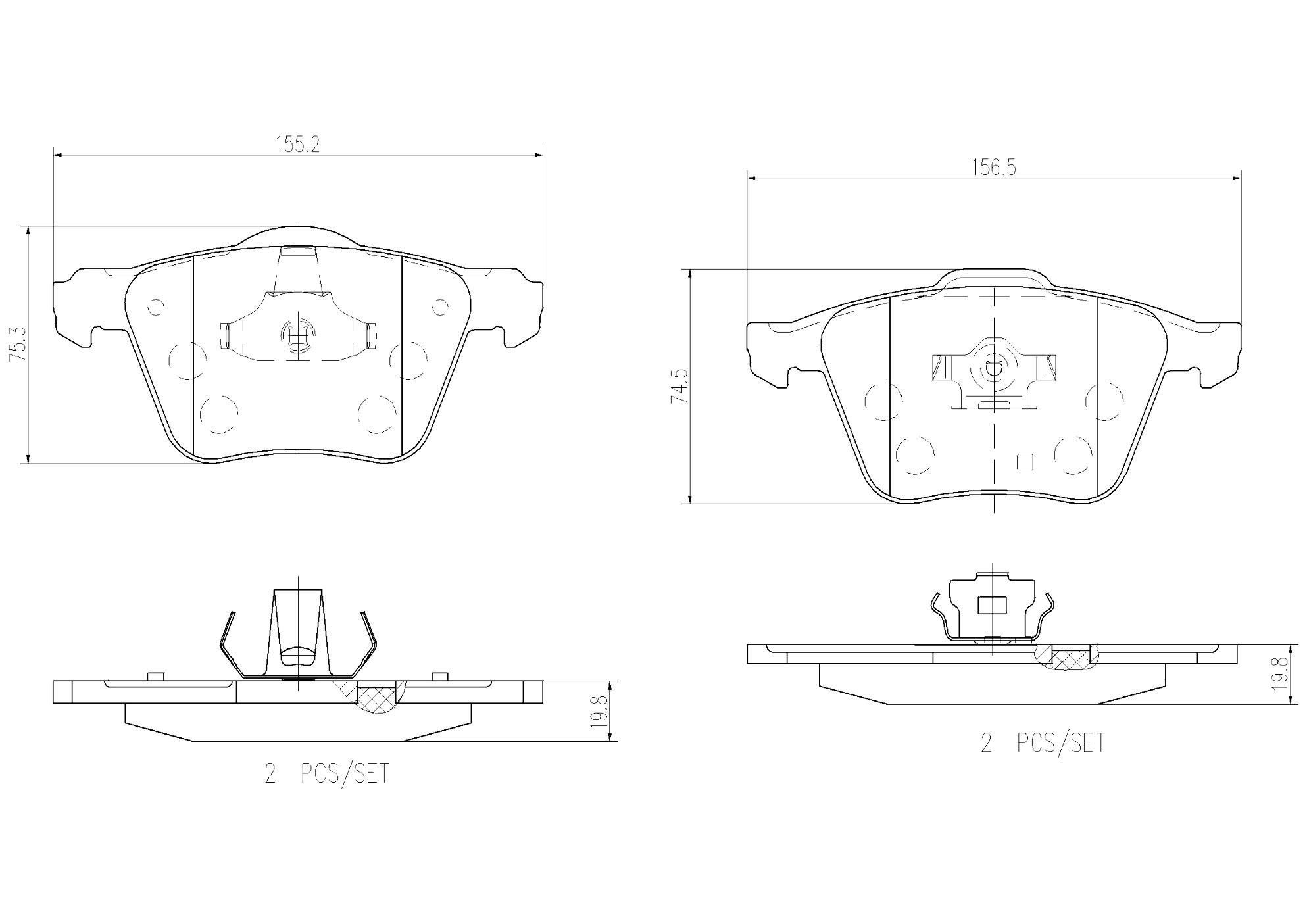 Volvo Disc Brake Pad Set - Front (Ceramic) 31201839 - Brembo P86018N